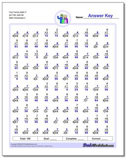 Fact Family Math P 8x7=56, 8x6=48 /worksheets/fact-family-math.html Worksheet