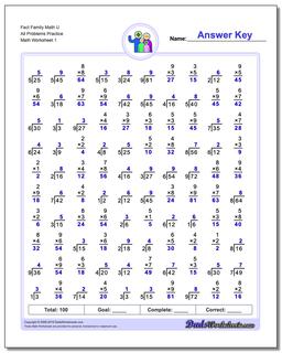 Fact Family Worksheet Math U All Problems Practice