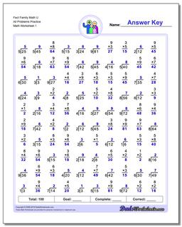 Fact Family Worksheet Math U All Problems Practice