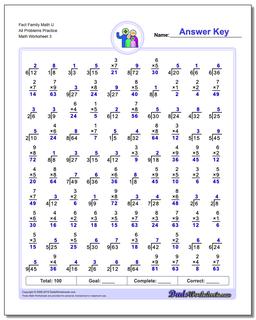 Fact Family Math U All Problems Worksheet Practice