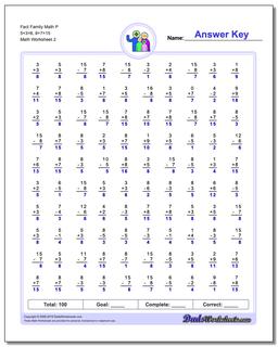 Fact Family Math P 5+3=8, 8+7=15 /worksheets/fact-family-math.html Worksheet