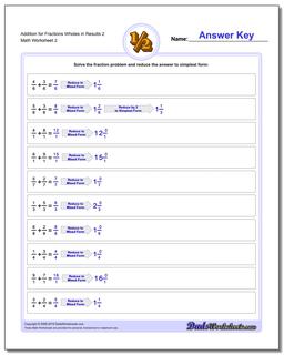 Addition Worksheet for Fraction Worksheets Wholes in Results 2 /worksheets/fraction-addition.html