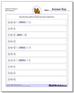 Adding Fraction Worksheets Addition Worksheet for 3