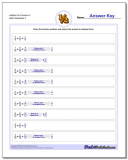 Addition Worksheet for Fraction Worksheets 3