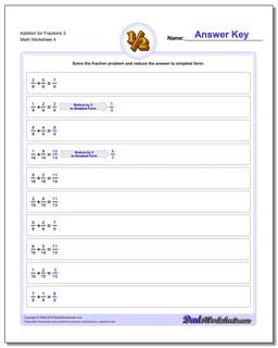 Addition Worksheet for Fraction Worksheets 3