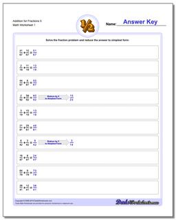 Adding Fraction Worksheets Addition Worksheet for 5