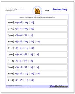 Halves, Quarters, Eighths Addition Worksheet54 /worksheets/fraction-addition.html