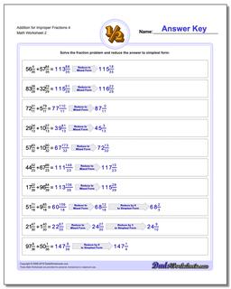 Addition Worksheet for Improper Fraction Worksheets 4 /worksheets/fraction-addition.html