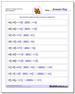 Addition Worksheet for Improper Fraction Worksheets 4 /worksheets/fraction-addition.html