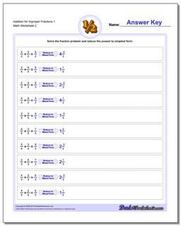 Addition Worksheet for Improper Fraction Worksheets 1 /worksheets/fraction-addition.html