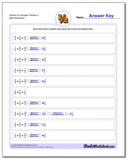 Adding Fraction Worksheets Addition Worksheet for Improper 2 