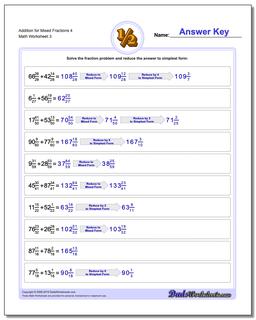 Addition Worksheet for Mixed Fraction Worksheets 4