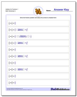 Addition Worksheet for Fraction Worksheets 1 