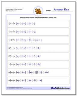 Fraction Worksheets and Wholes Division Worksheet 1