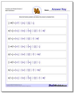 Dividing Fraction Worksheets and Wholes Division Worksheet 2