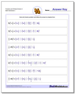 Fraction Worksheets and Wholes Division Worksheet 2