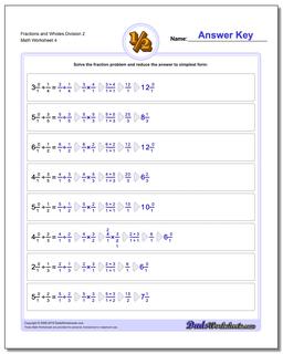 Fraction Worksheets and Wholes Division Worksheet 2