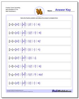 Fraction Worksheet Cross Cancelling More Multiples of Five /worksheets/fraction-division.html