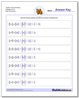 Fraction Worksheet Cross Cancelling Multiples of Five /worksheets/fraction-division.html