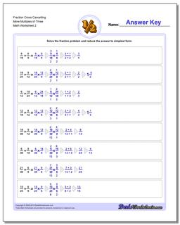 Fraction Worksheet Cross Cancelling More Multiples of Three /worksheets/fraction-division.html