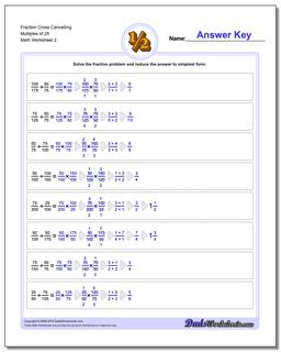 Fraction Worksheet Cross Cancelling Multiples of 25 /worksheets/fraction-division.html