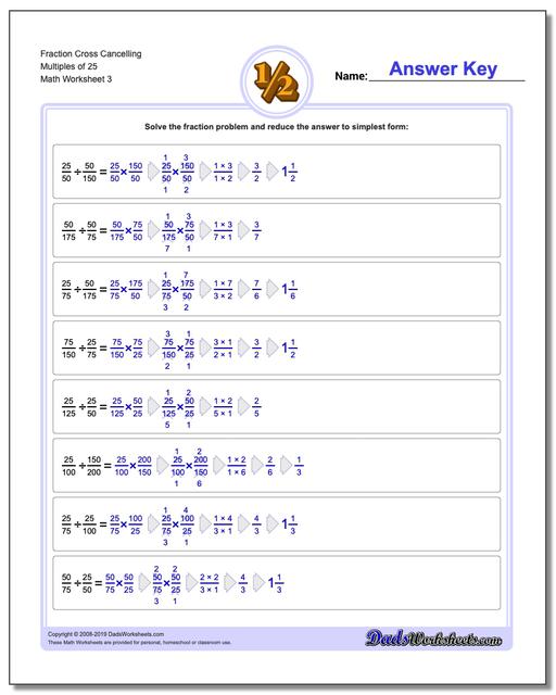 Fraction Division Cross Cancelling Workouts