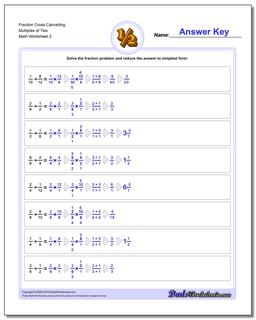 Fraction Worksheet Cross Cancelling Multiples of Two /worksheets/fraction-division.html