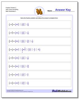 Fraction Worksheet Division Worksheet 2 With Cross-Cancelling