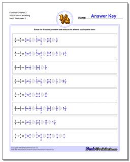 Fraction Worksheet Division Worksheet 3 With Cross-Cancelling /worksheets/fraction-division.html