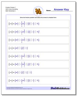 Fraction Worksheet Division Worksheet 1 With Cross-Cancelling /worksheets/fraction-division.html