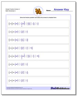 Simple Fraction Worksheet Division Worksheet 2
