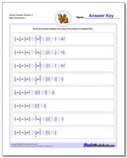 Simple Fraction Worksheet Division Worksheet 3