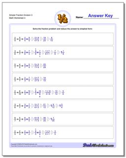 Simple Fraction Worksheet Division Worksheet 3