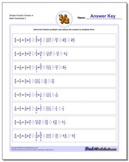 Simple Fraction Worksheet Division Worksheet 4