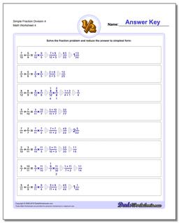 Simple Fraction Worksheet Division Worksheet 4