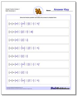 Simple Fraction Worksheet Division Worksheet 1