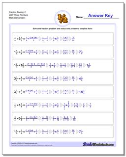 Fraction Worksheet Division Worksheet 2 With Whole Numbers