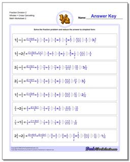 Fraction Worksheet Division Worksheet 2 Wholes + Cross Cancelling /worksheets/fraction-division.html