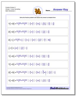 Fraction Worksheet Division Worksheet 3 Wholes + Cross Cancelling /worksheets/fraction-division.html