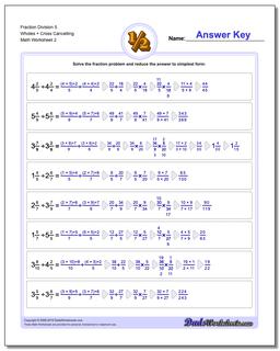 Fraction Worksheet Division Worksheet 5 Wholes + Cross Cancelling /worksheets/fraction-division.html