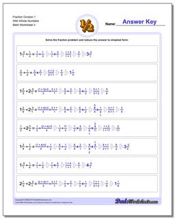 Fraction Worksheet Division Worksheet 1 With Whole Numbers