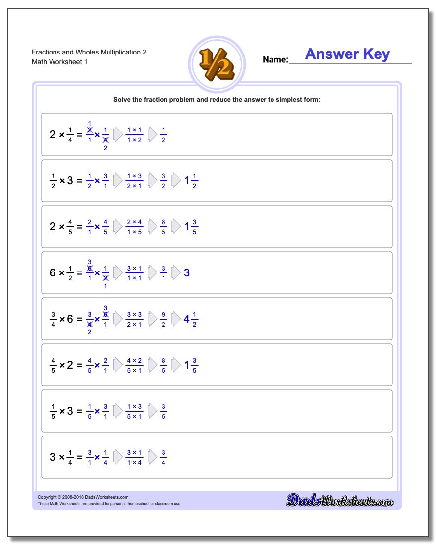 Multiplying Fraction Worksheets and Wholes Multiplication Worksheet 2