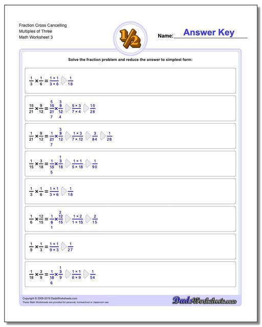 Fraction Multiplication Cross Cancelling Workouts
