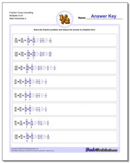 Fraction Worksheet Cross Cancelling Multiples of 25 /worksheets/fraction-multiplication.html