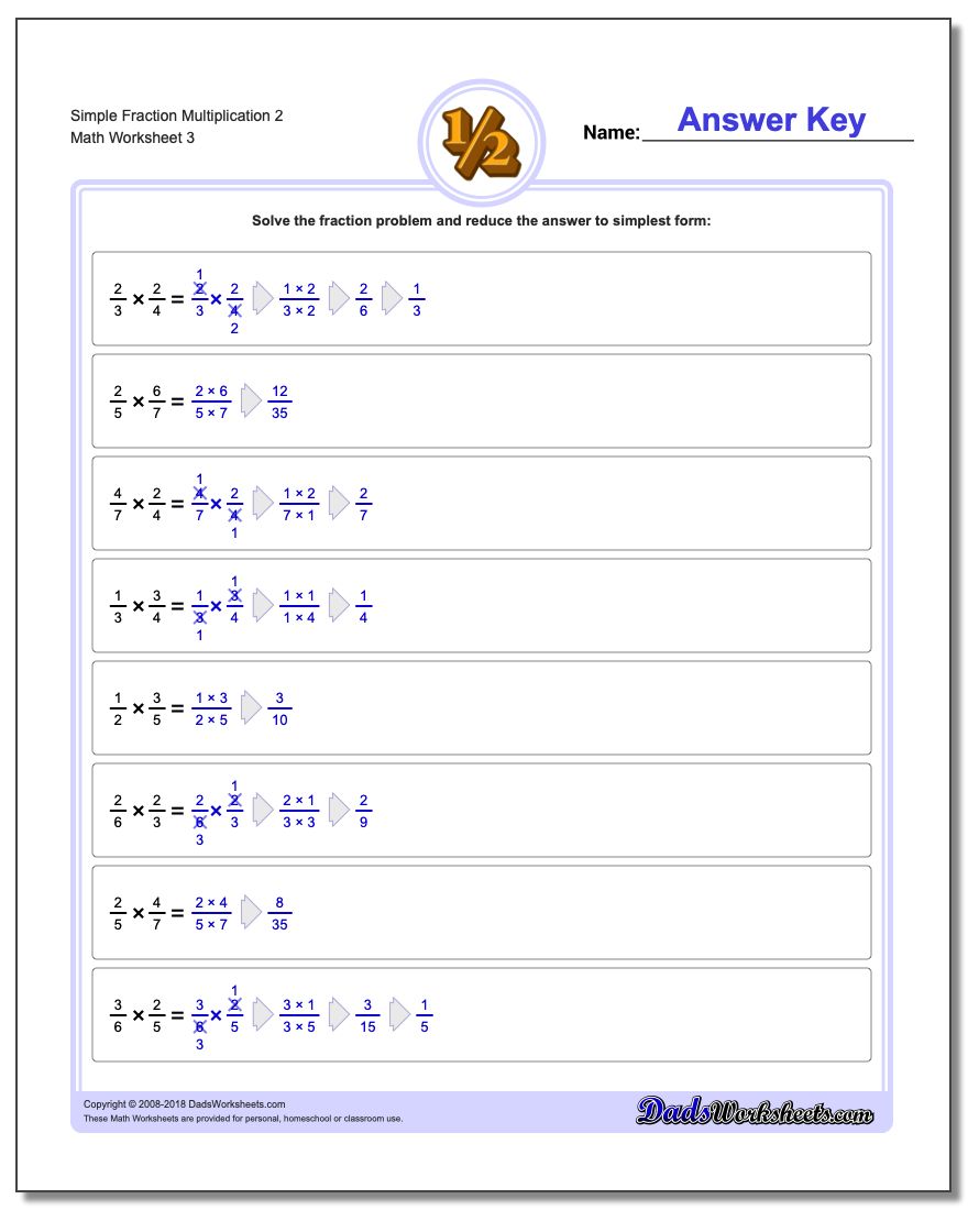 Simple Fraction Worksheet Multiplication Worksheet 2