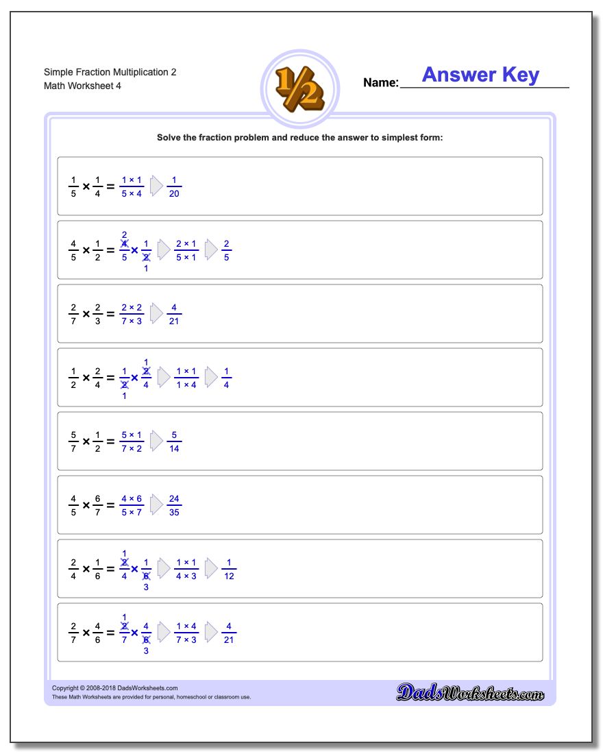Simple Fraction Worksheet Multiplication Worksheet 2