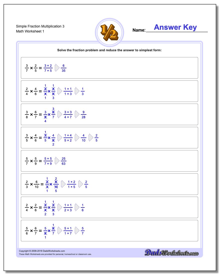 Simple Fraction Worksheet Multiplication Worksheet 3 Multiplying Fractions