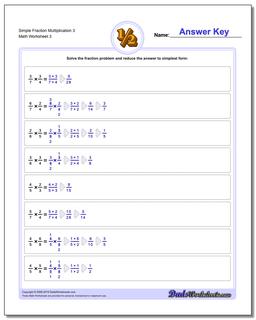 Simple Fraction Worksheet Multiplication Worksheet 3