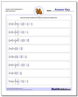 Simple Fraction Worksheet Multiplication Worksheet 4