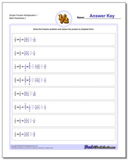 Simple Fraction Worksheet Multiplication Worksheet 1
